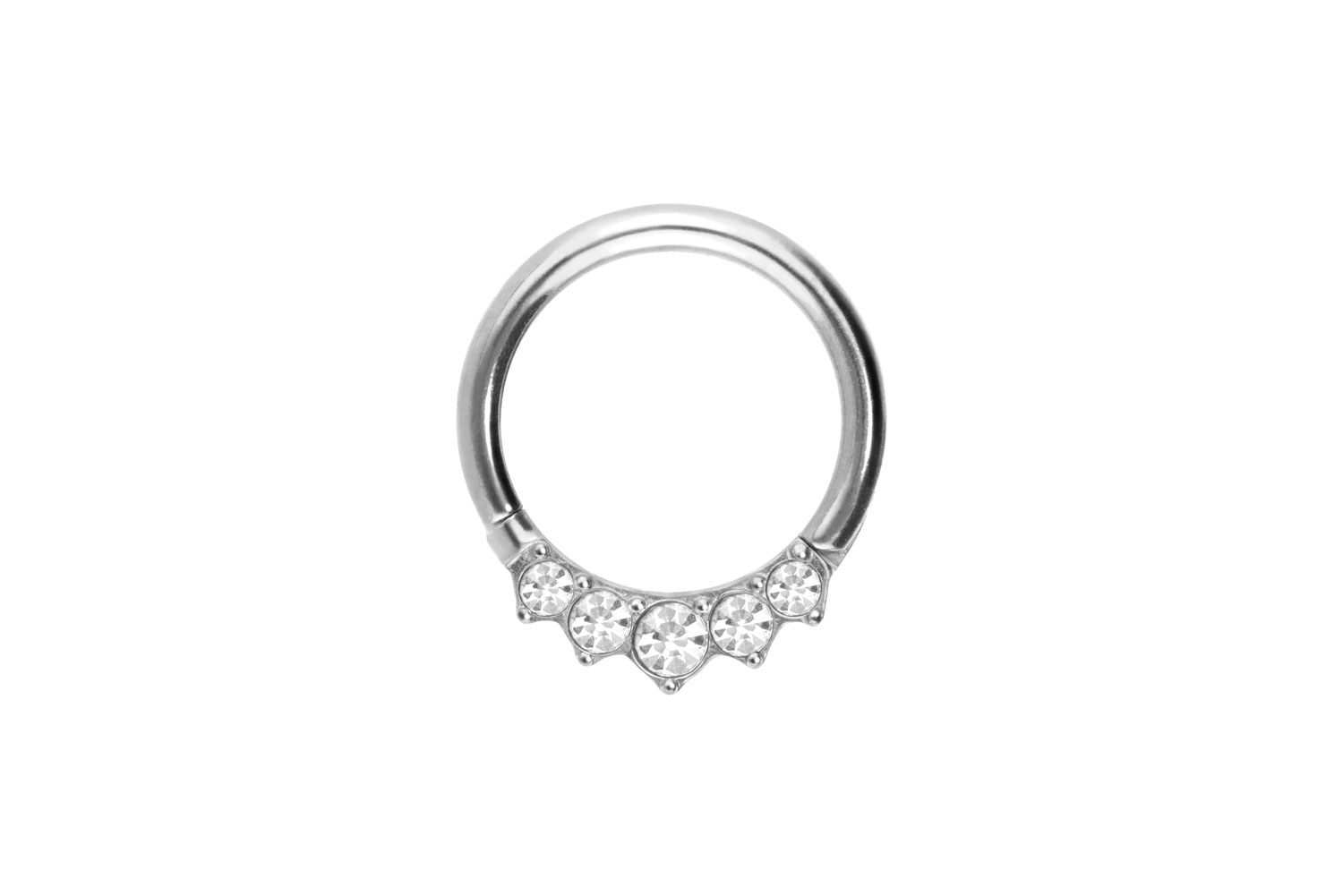 Titan Segmentring Clicker Piercing 5 EINGEFASSTE KRISTALLE